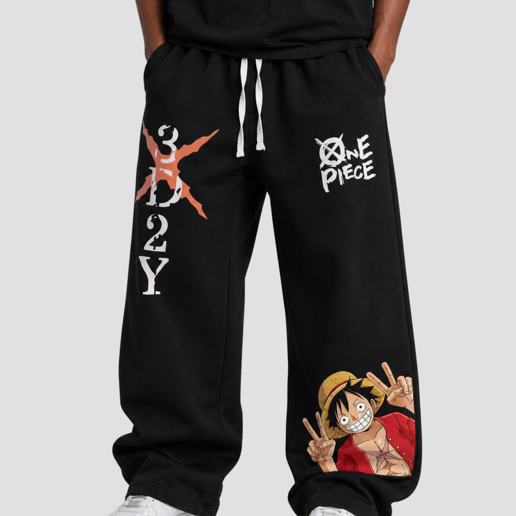 Luffy (One Piece) - Full Set (Oversized T-shirt - Baggy Sweatpants - Cap)