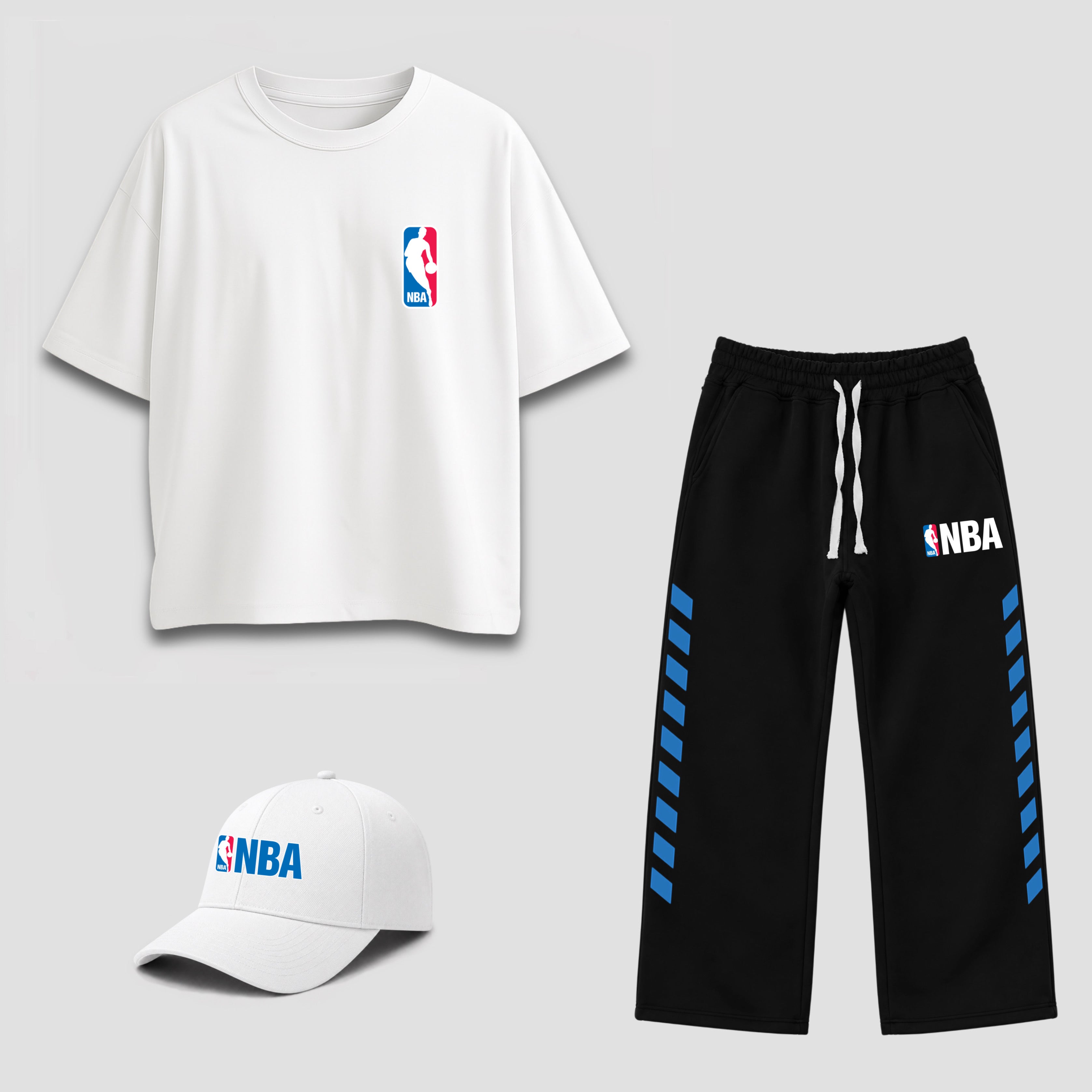 NBA - Full Set (Oversized T-shirt + Baggy Sweatpants + Cap)